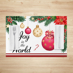 Lofaris Joy In The World Flower Christmas Set Of 4 Placemats