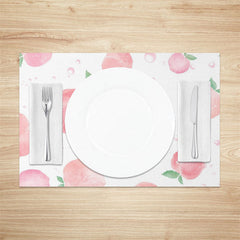 Lofaris Juicy Pink Peach Fruit Dining Set of 4 Placemats