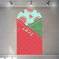 Lofaris Juicy Watermelon Slice Arch Backdrop Fun Cartoon Fruit Design Colorful Party Photo Booth Decor
