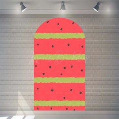 Lofaris Juicy Watermelon Slice Arch Backdrop Fun Cartoon Fruit Design Colorful Party Photo Booth Decor