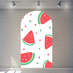 Lofaris Juicy Watermelon Slice Arch Backdrop Fun Cartoon Fruit Design Colorful Party Photo Booth Decor