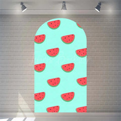 Lofaris Juicy Watermelon Slice Arch Backdrop Fun Cartoon Fruit Design Colorful Party Photo Booth Decor