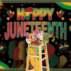 Lofaris Juneteenth Freedom Day Backdrop Breaking Chains and Raised Fist Background African American Independence Decor