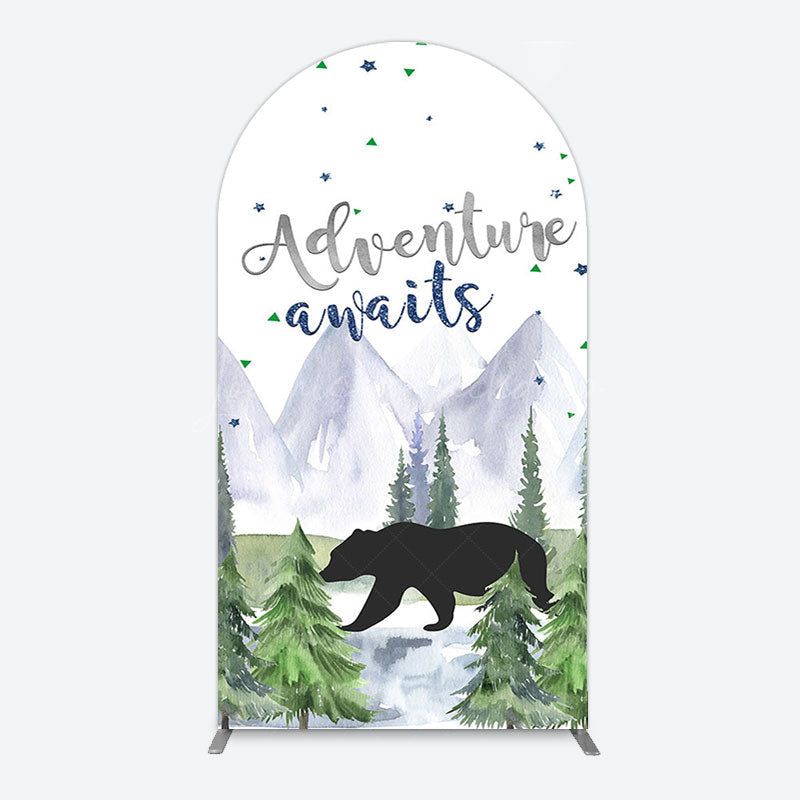 Lofaris Jungle Mountain Bear Forest Baby Shower Arch Backdrop
