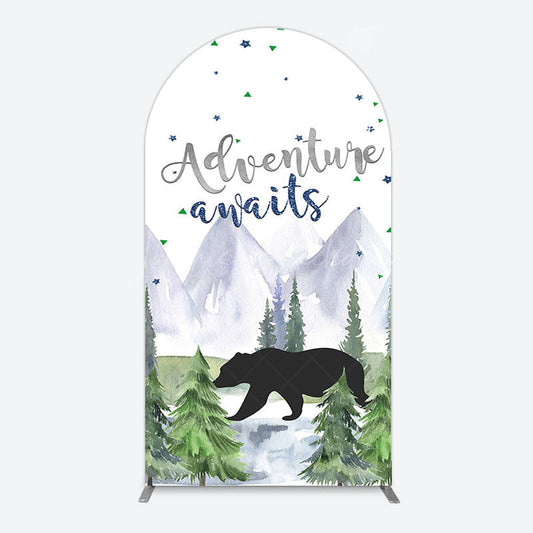 Lofaris Jungle Mountain Bear Forest Baby Shower Arch Backdrop