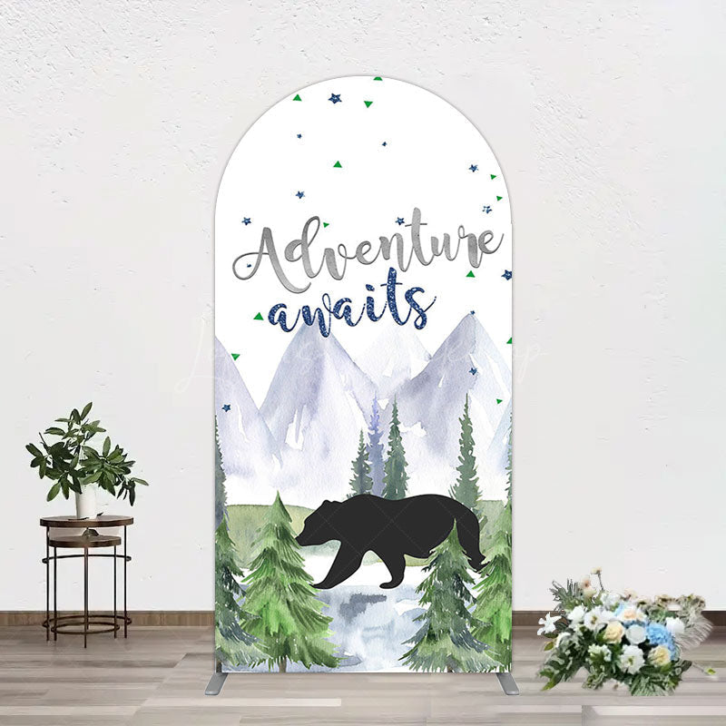 Lofaris Jungle Mountain Bear Forest Baby Shower Arch Backdrop