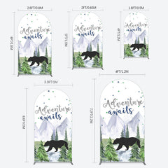 Lofaris Jungle Mountain Bear Forest Baby Shower Arch Backdrop
