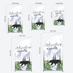 Lofaris Jungle Mountain Bear Forest Baby Shower Half Moon Arch Backdrop