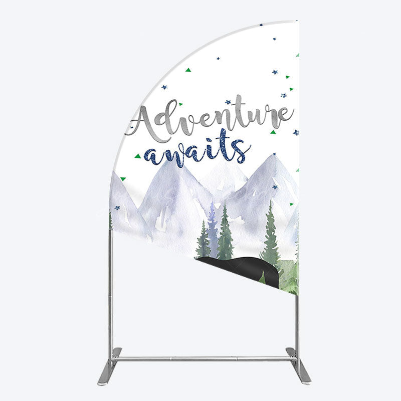 Lofaris Jungle Mountain Bear Forest Baby Shower Half Moon Arch Backdrop