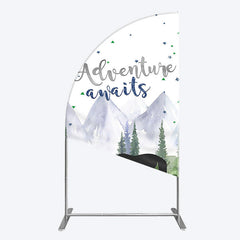 Lofaris Jungle Mountain Bear Forest Baby Shower Half Moon Arch Backdrop