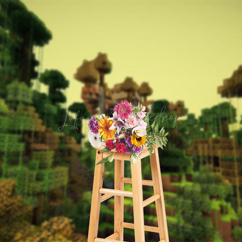 Lofaris Jungle Village Green World Photography Backdrop