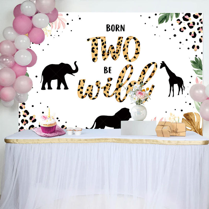 Lofaris Junle Born Two Be Wild Safari Happy Birthday Backdrop