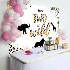 Lofaris Junle Born Two Be Wild Safari Happy Birthday Backdrop