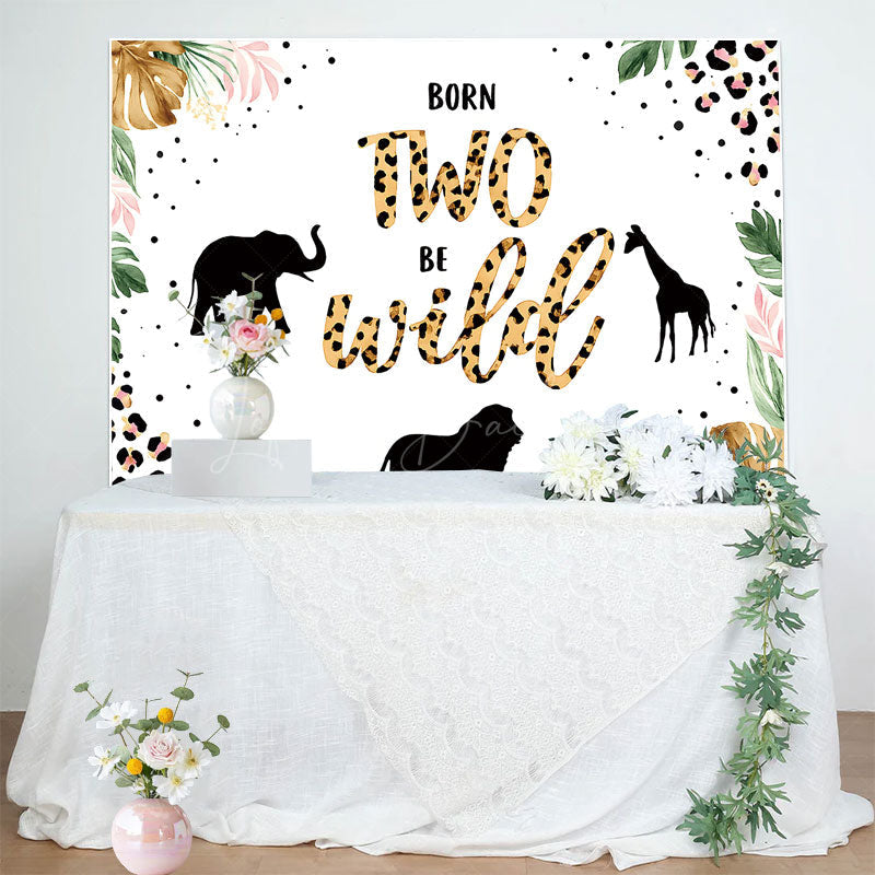 Lofaris Junle Born Two Be Wild Safari Happy Birthday Backdrop