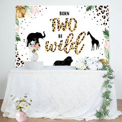 Lofaris Junle Born Two Be Wild Safari Happy Birthday Backdrop
