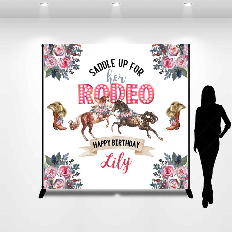 Lofaris Kentucky Derby Rose Custom Name Birthday Backdrop