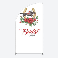 Lofaris Kentucky Derby Rose Leag Bridal Shower Half Moon Arch Backdrop