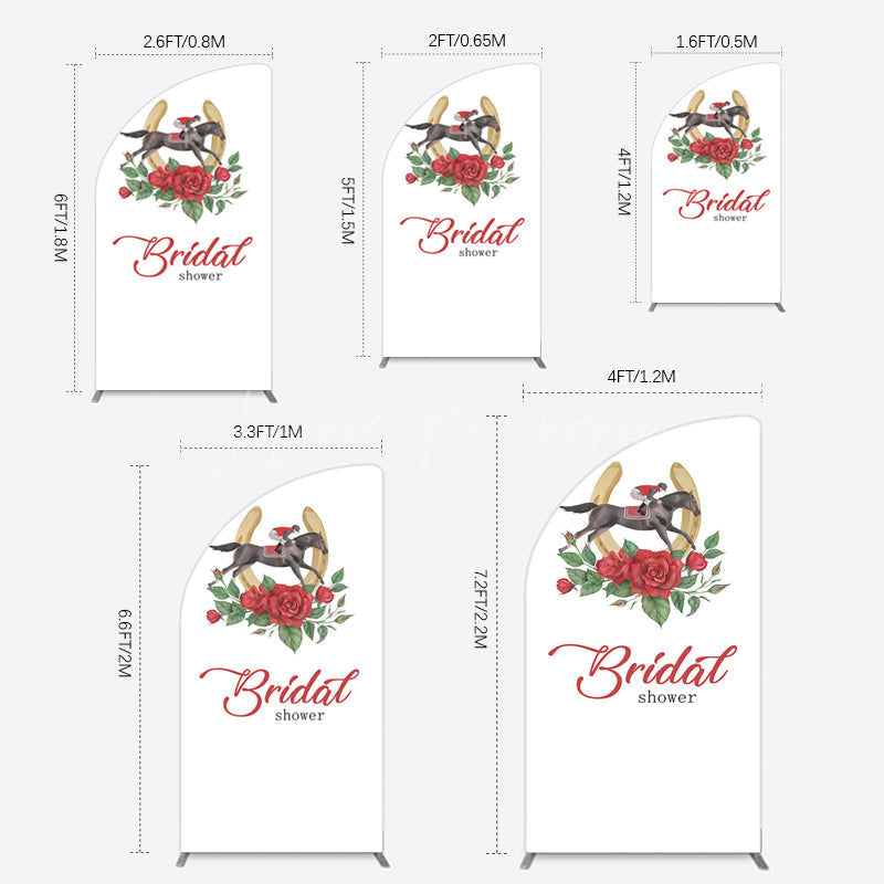 Lofaris Kentucky Derby Rose Leag Bridal Shower Half Moon Arch Backdrop