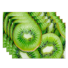 Lofaris Kiwi Slices Fruit Set of 4 Placemats For Dining