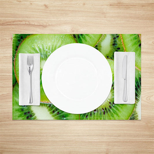 Lofaris Kiwi Slices Fruit Set of 4 Placemats For Dining