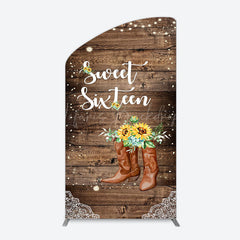 Lofaris Lace Cowgirl Wood Sweet 16 Arch Birthday Backdrop