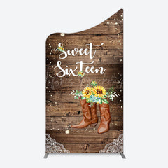 Lofaris Lace Cowgirl Wood Sweet 16 Arch Birthday Backdrop