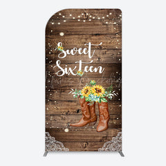 Lofaris Lace Cowgirl Wood Sweet 16 Arch Birthday Backdrop