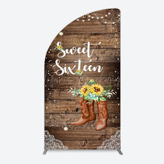 Lofaris Lace Cowgirl Wood Sweet 16 Arch Birthday Backdrop