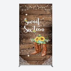 Lofaris Lace Cowgirl Wood Sweet 16 Arch Birthday Backdrop