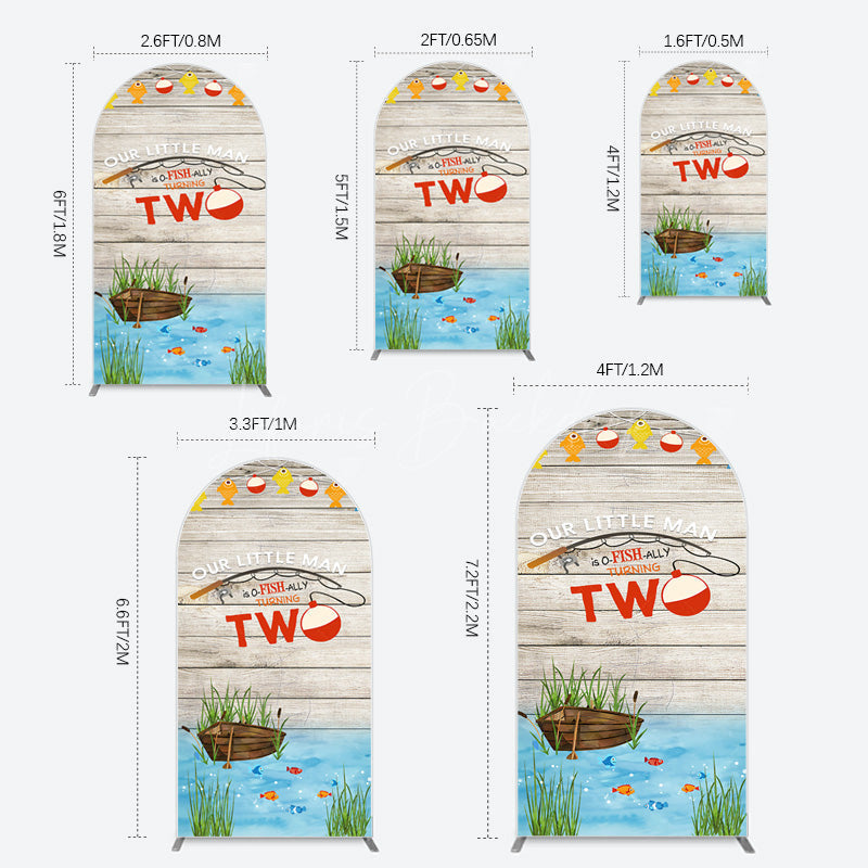 Lofaris Lake O Fish Ally Wooden 2nd Birthday Arch Backdrop