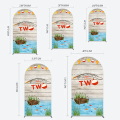 Lofaris Lake O Fish Ally Wooden 2nd Birthday Arch Backdrop
