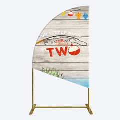 Lofaris Lake O Fish Ally Wooden 2nd Birthday Half Moon Arch Backdrop