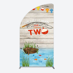 Lofaris Lake O Fish Ally Wooden 2nd Birthday Half Moon Arch Backdrop