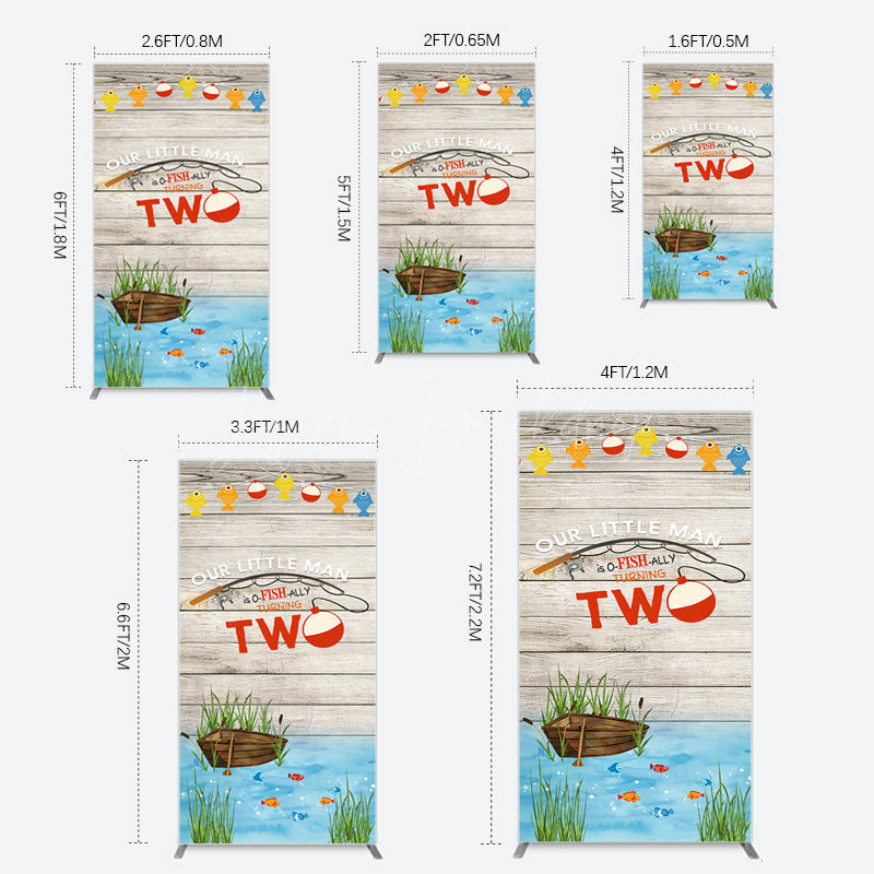 Lofaris Lake O Fish Ally Wooden 2nd Birthday Rectangle Backdrop