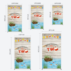 Lofaris Lake O Fish Ally Wooden 2nd Birthday Rectangle Backdrop