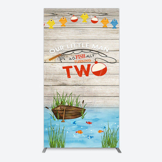 Lofaris Lake O Fish Ally Wooden 2nd Birthday Rectangle Backdrop