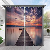 Lofaris Lake Sunset Scenery Waterproof Outdoor Curtains For Gazebo