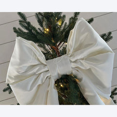 Lofaris Large Red Christmas Bow Classic Festive Tree Topper and Wall Decor Elegant Holiday Party Decoration for Home