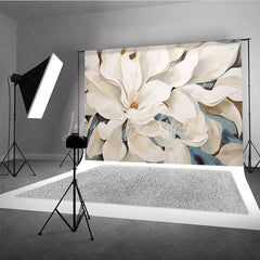 Lofaris Large White Magnolia Floral Backdrop Elegant Cream Flower Art Background Wedding Photography Decoration