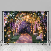 Lofaris Lavender Arch Alley Lighting Summer Night Backdrop