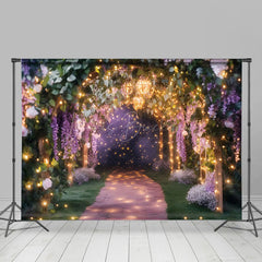 Lofaris Lavender Arch Alley Lighting Summer Night Backdrop