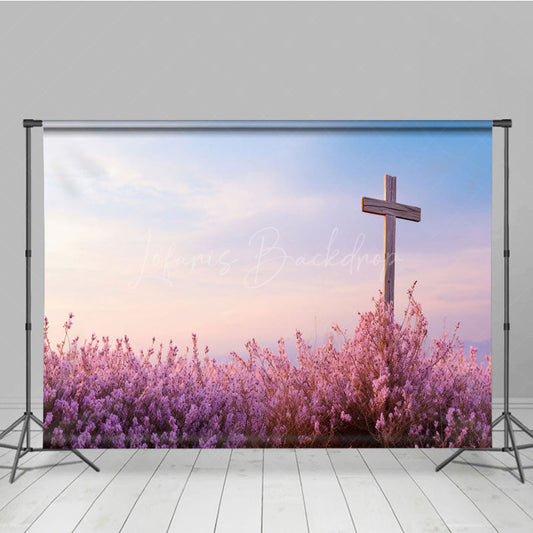 Lofaris Lavender Cross Simplicity Spring Easter Backdrop