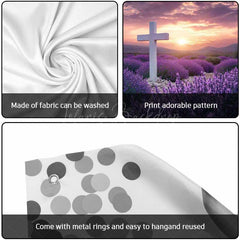 Lofaris Lavender Flower Sea Cross Easter Garage Door Banner