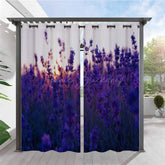 Lofaris Lavender Sea Waterproof Floral Outdoor Curtains For Cabana