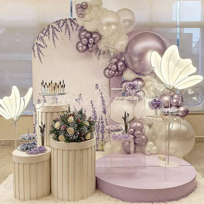 Lofaris Lavender Spring Butterfly Cute Wedding Arch Backdrop