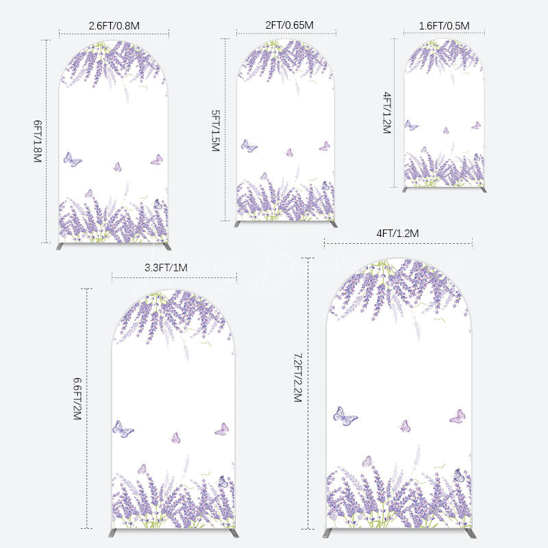 Lofaris Lavender Spring Butterfly Cute Wedding Arch Backdrop