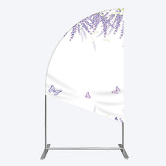 Lofaris Lavender Spring Butterfly Cute Wedding Half Moon Arch Backdrop