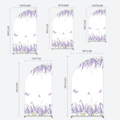 Lofaris Lavender Spring Butterfly Cute Wedding Half Moon Arch Backdrop