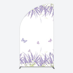 Lofaris Lavender Spring Butterfly Cute Wedding Half Moon Arch Backdrop