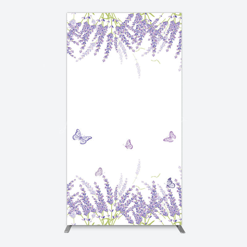 Lofaris Lavender Spring Butterfly Cute Wedding Rectangle Backdrop